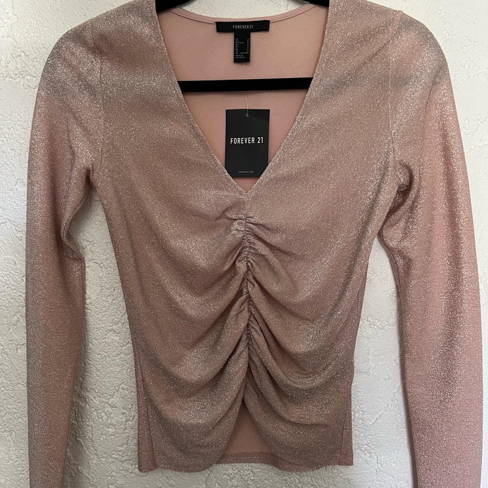 Long sleeve shimmer top